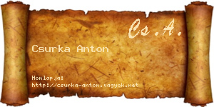 Csurka Anton névjegykártya